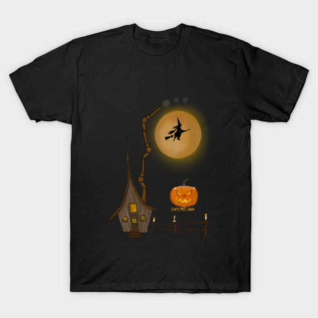 Halloween pumpkin scarecrow spooky Witch wickedautumn T-Shirt Mug Apparel Hoodie Sticker Gift T-Shirt T-Shirt by Joey's Magical Art & Craft